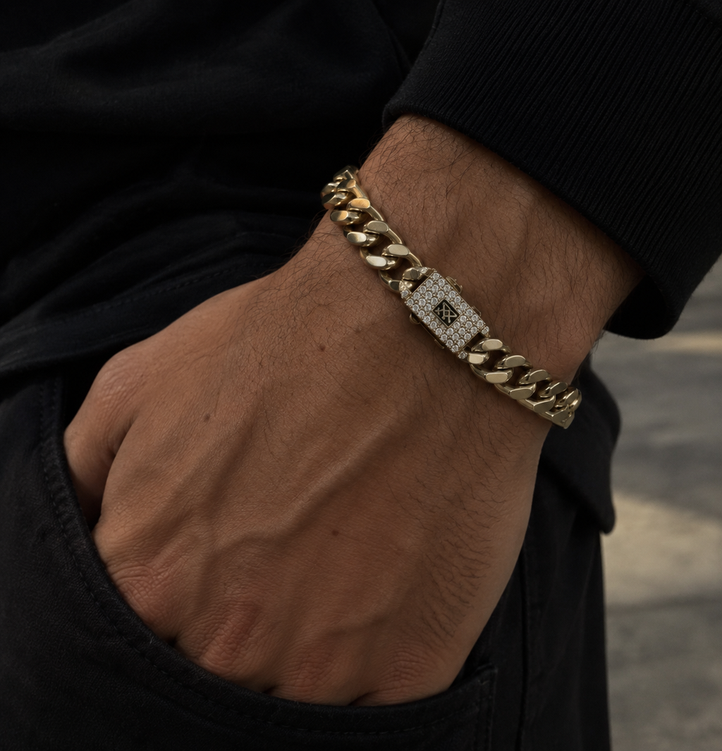 Pulso Mónaco Iced · Oro Laminado 18K