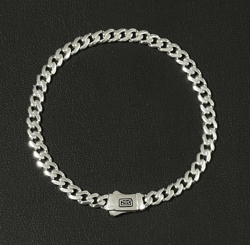 Pulso Mónaco Barbado Liso Plata 0.925