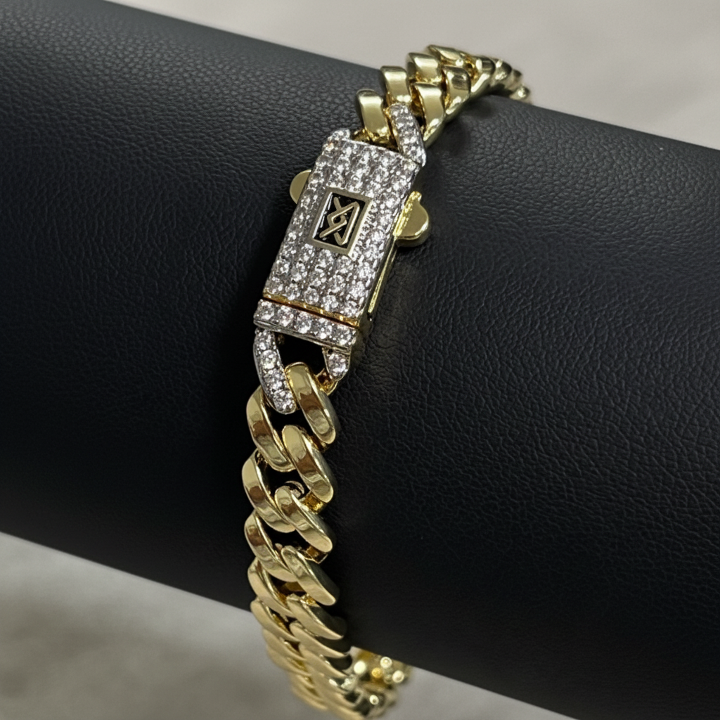 Pulso Mónaco Iced · Oro Laminado 18K